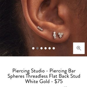 FLASH SALE: Mejuri White Gold - Bar Spheres Flat Back Stud